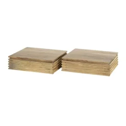 Kalfort Nachtkastjes|Industriele Kasten|Gina Zwevend Nachtkastje set van 2 acaciahout 30cm