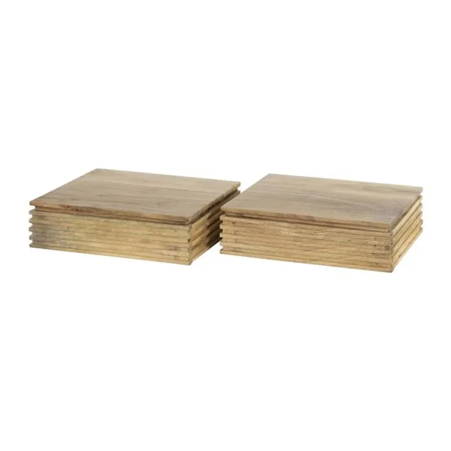 Kalfort Nachtkastjes|Industriele Kasten|Gina Zwevend Nachtkastje set van 2 acaciahout 30cm