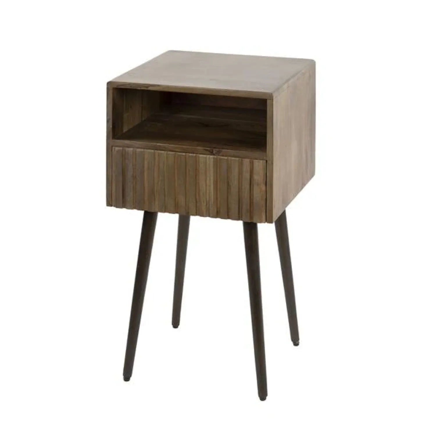 Kalfort Nachtkastjes|Industriele Kasten|Giorgia Nachtkastje 1 lade Acaciahout Bruin 35cm