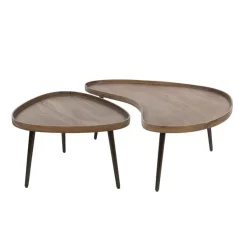 Kalfort Salontafels|Giorgia Salontafel set van 2 organisch Acaciahout Bruin 103cm