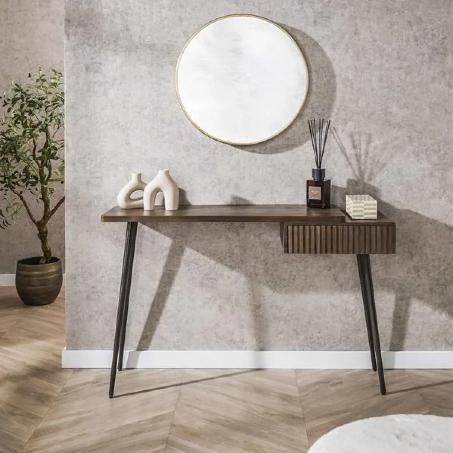 Kalfort Sidetables|Giorgia Sidetable 1 lade Acaciahout Bruin 120cm