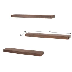 Kalfort Wandplanken|Wandplanken|Giorgia Wandplank Acaciahout set van 3 60cm