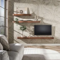 Kalfort Wandplanken|Wandplanken|Giorgia Wandplank hoog Acaciahout Bruin 200cm
