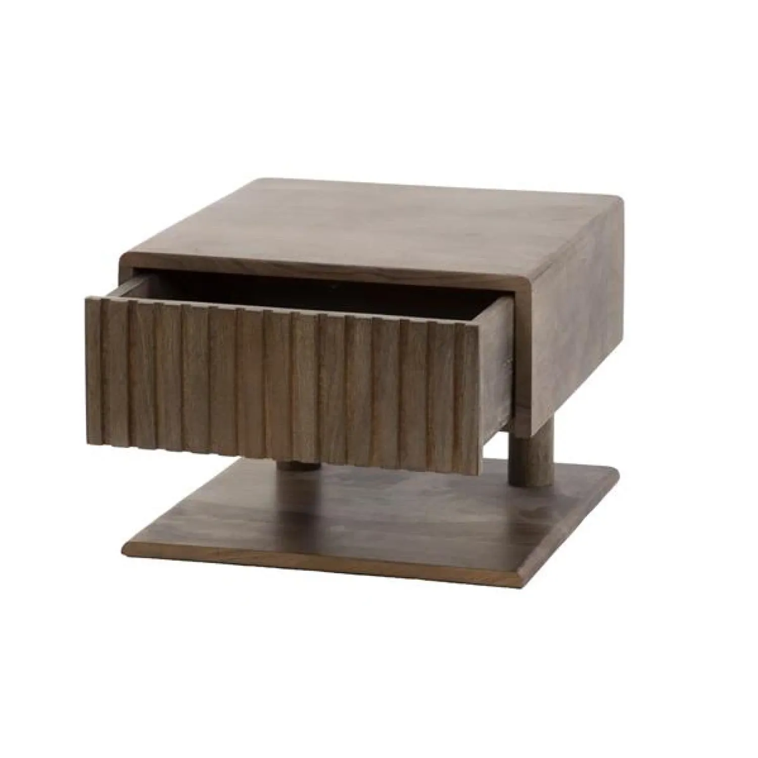 Kalfort Nachtkastjes|Industriele Kasten|Giorgia Zwevend Nachtkastje 1 plank Acaciahout Bruin 35cm