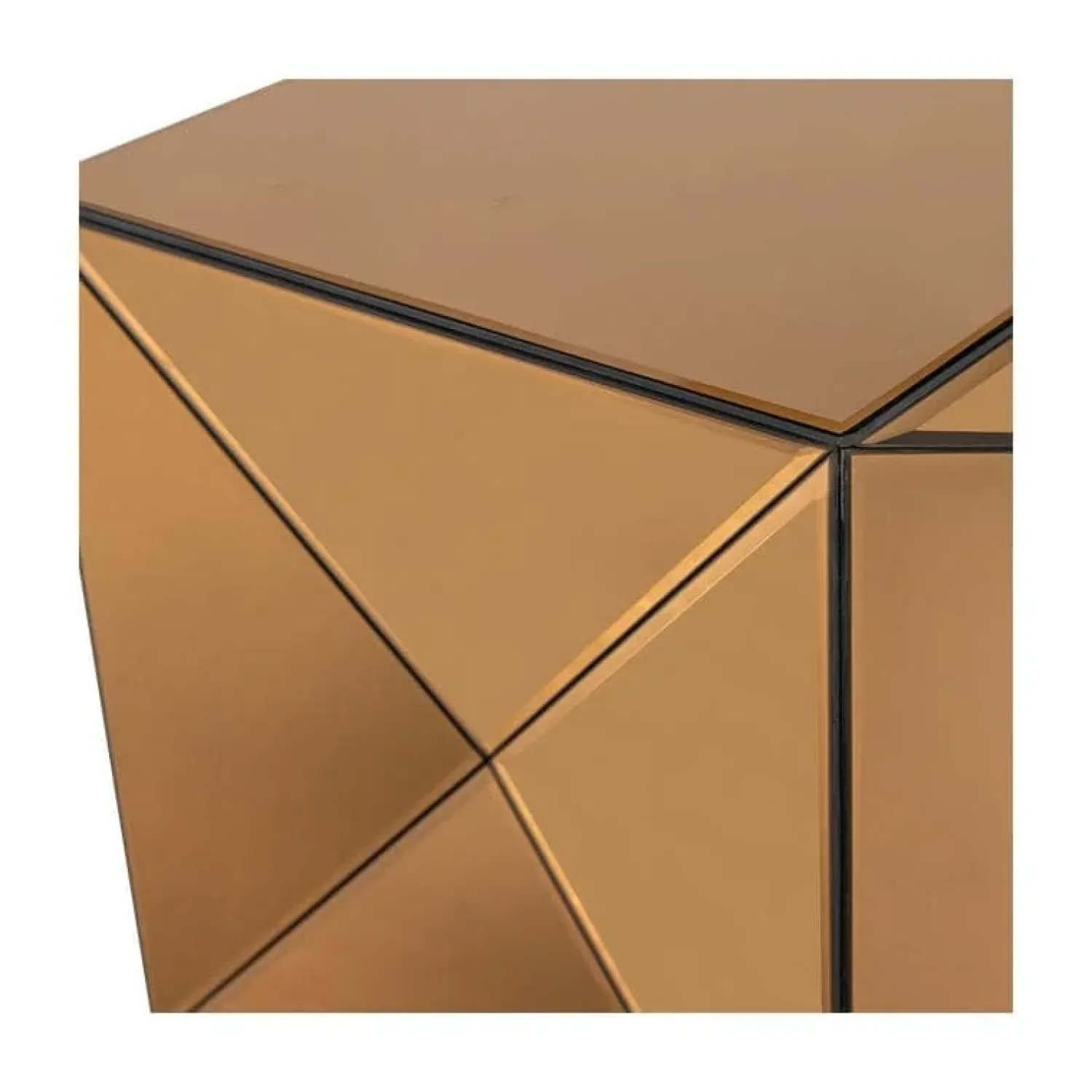 WOOOD Bijzettafels|Glintz Bijzettafel Spiegelglas Bruin 40cm