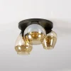 Kalfort Plafondlampen|Glowy 3-lichts Plafondlamp Amber glas