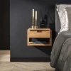 Kalfort Nachtkastjes|Industriele Kasten|Grace houten nachtkastje zwevend 39cm