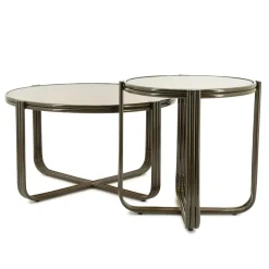 By Boo Bijzettafels|Groovy Bijzettafel rond Bruin 42cm