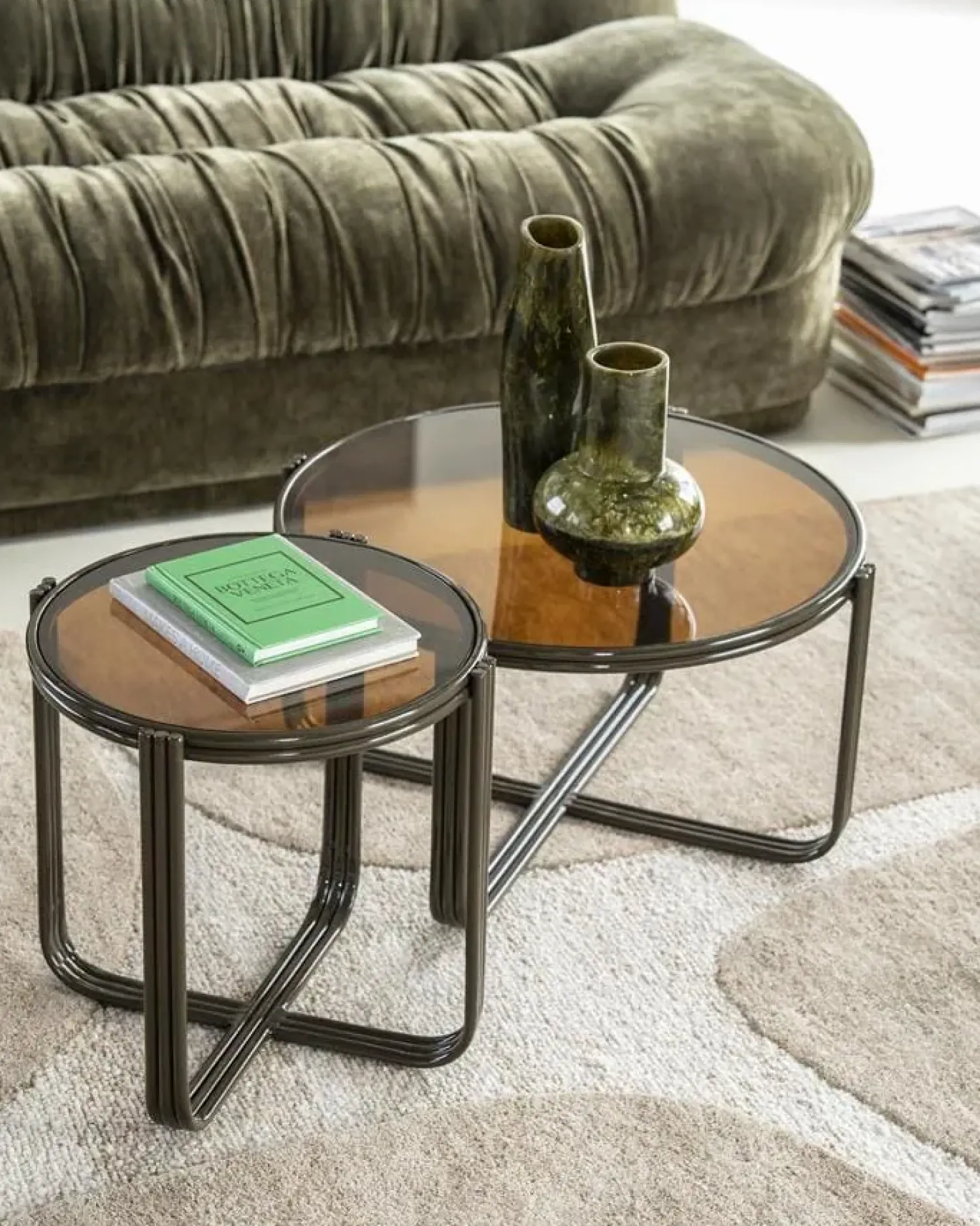 By Boo Salontafels|Groovy Salontafel rond Bruin 63cm