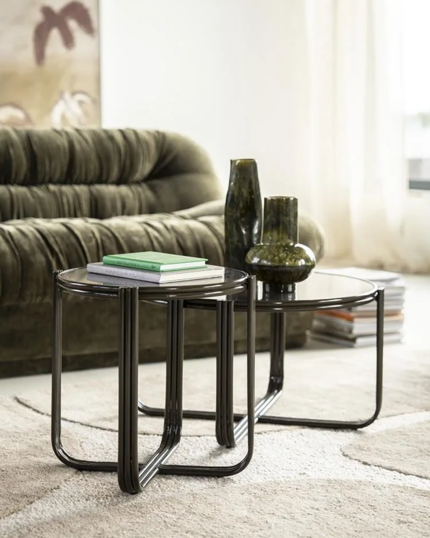 By Boo Salontafels|Groovy Salontafel rond Bruin 63cm