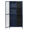 LykkeHome Boekenkasten|Vakkenkasten|Gulltop vitrinekast blauw metaal 190cm