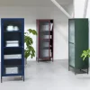 LykkeHome Boekenkasten|Vakkenkasten|Gulltop vitrinekast blauw metaal 160cm