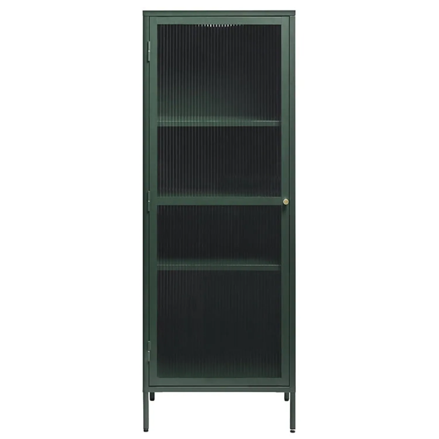 LykkeHome Boekenkasten|Vakkenkasten|Gulltop vitrinekast groen metaal 160cm