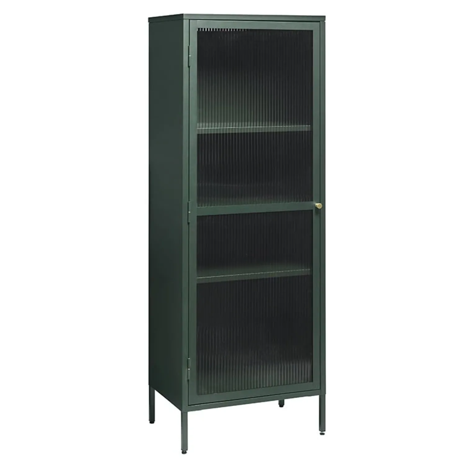 LykkeHome Boekenkasten|Vakkenkasten|Gulltop vitrinekast groen metaal 160cm