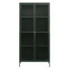 LykkeHome Boekenkasten|Vakkenkasten|Gulltop vitrinekast groen metaal 190cm