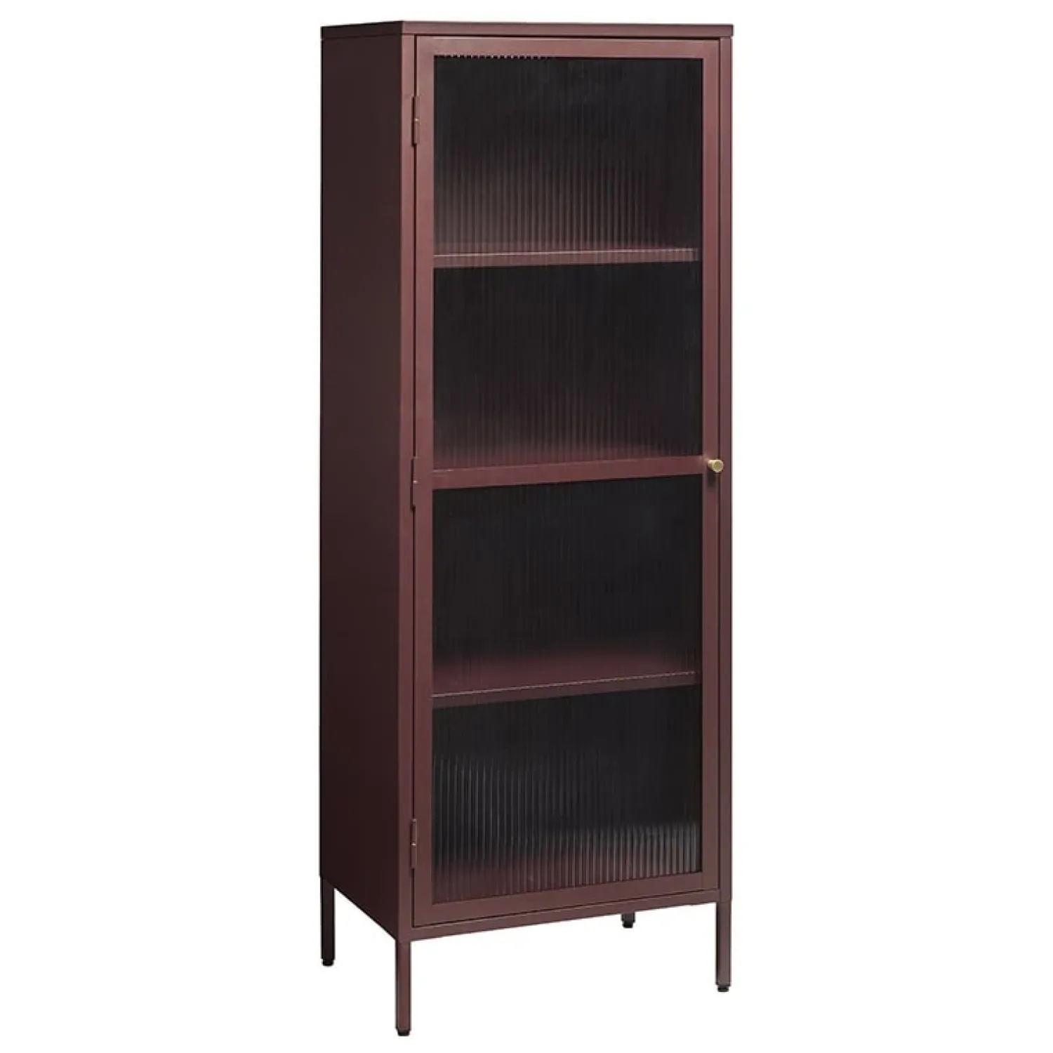 LykkeHome Boekenkasten|Vakkenkasten|Gulltop vitrinekast rood metaal 160cm