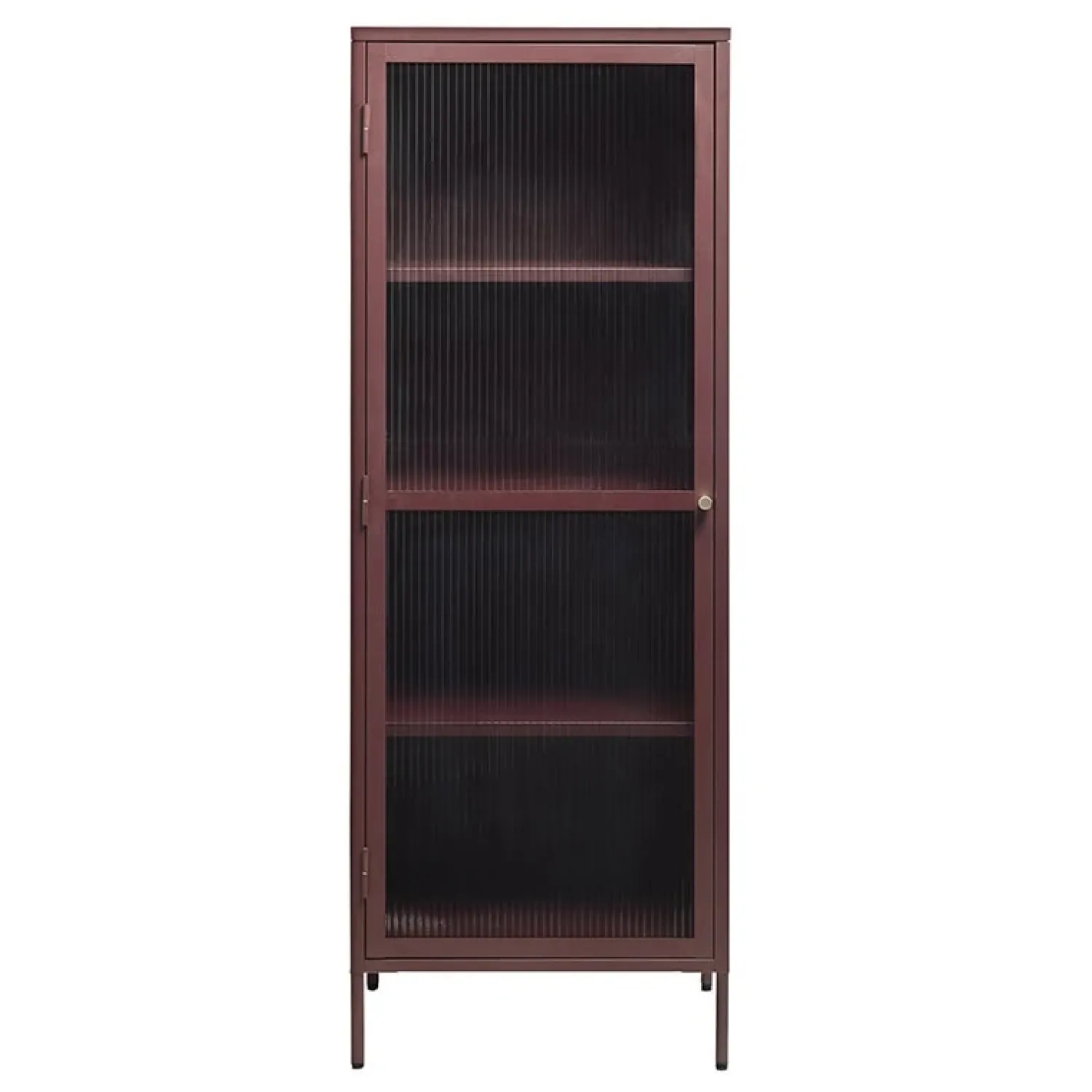 LykkeHome Boekenkasten|Vakkenkasten|Gulltop vitrinekast rood metaal 160cm