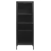 LykkeHome Boekenkasten|Vakkenkasten|Gulltop vitrinekast zwart metaal 160cm