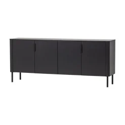 WOOOD Dressoirs|Industriele Kasten|Gunnar Dressoir grenen matzwart 200 cm