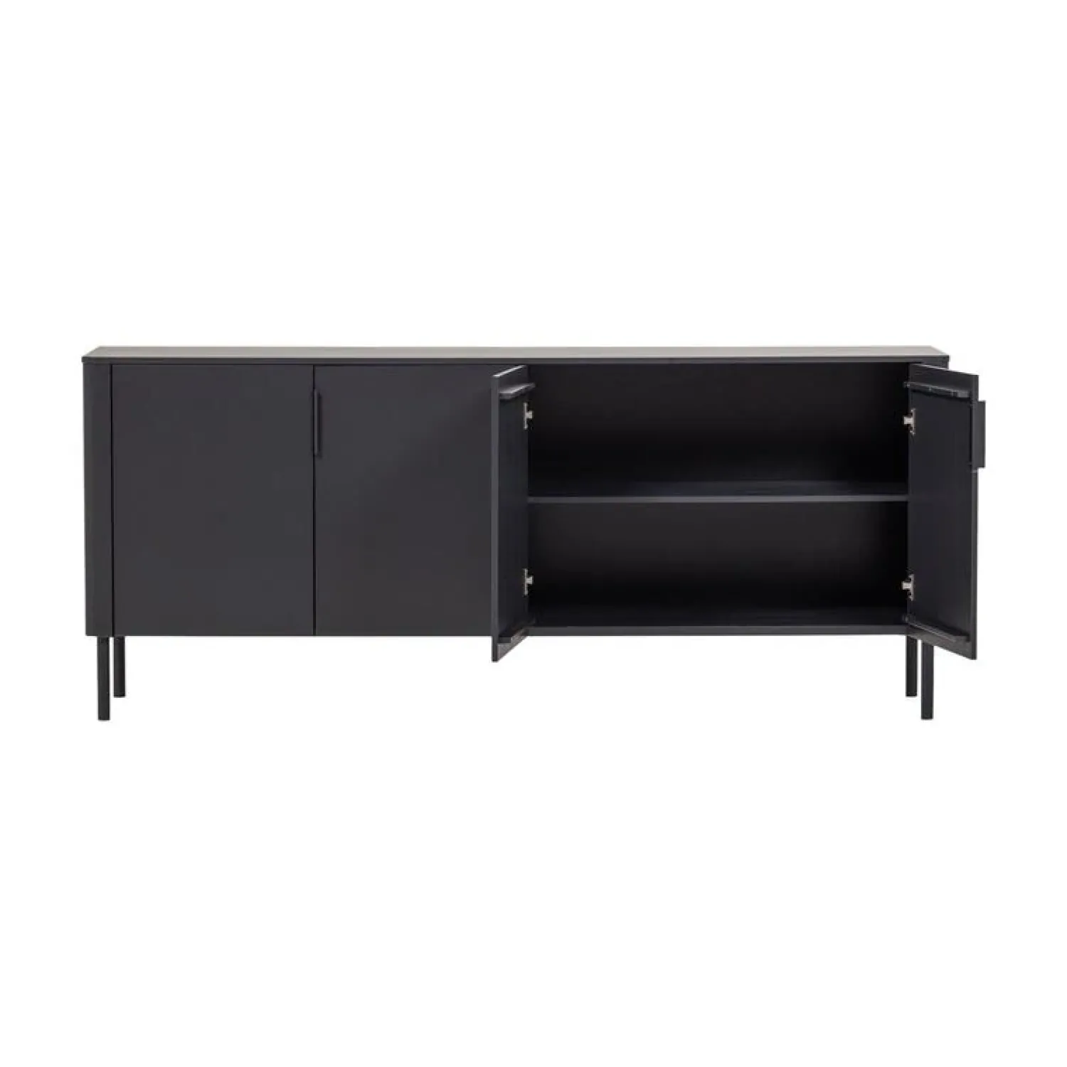 WOOOD Dressoirs|Industriele Kasten|Gunnar Dressoir grenen matzwart 200 cm