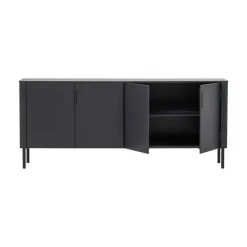 WOOOD Dressoirs|Industriele Kasten|Gunnar Dressoir grenen matzwart 200 cm
