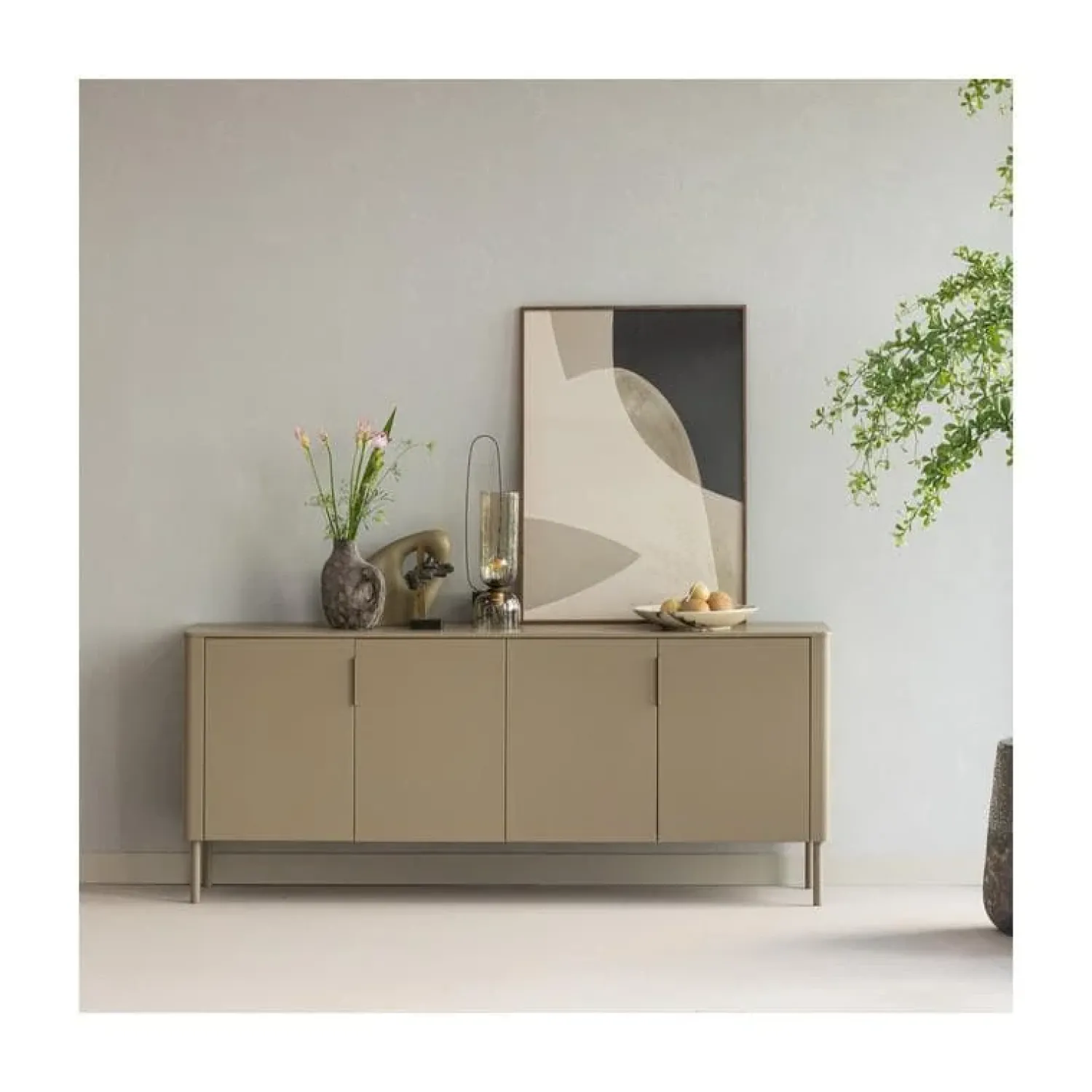 WOOOD Dressoirs|Industriele Kasten|Gunnar Dressoir grenen mud 200 cm