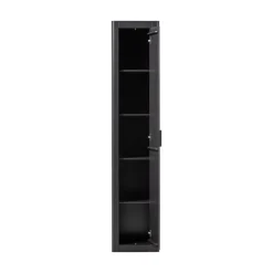 WOOOD Wandkasten|Industriele Kasten|Gunnar Smalle hoge kast grenen matzwart 45 cm