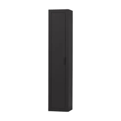 WOOOD Wandkasten|Industriele Kasten|Gunnar Smalle hoge kast grenen matzwart 45 cm