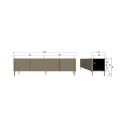WOOOD Industriele Kasten|Tv Meubels|Gunnar Tv meubel grenen matzwart 154 cm