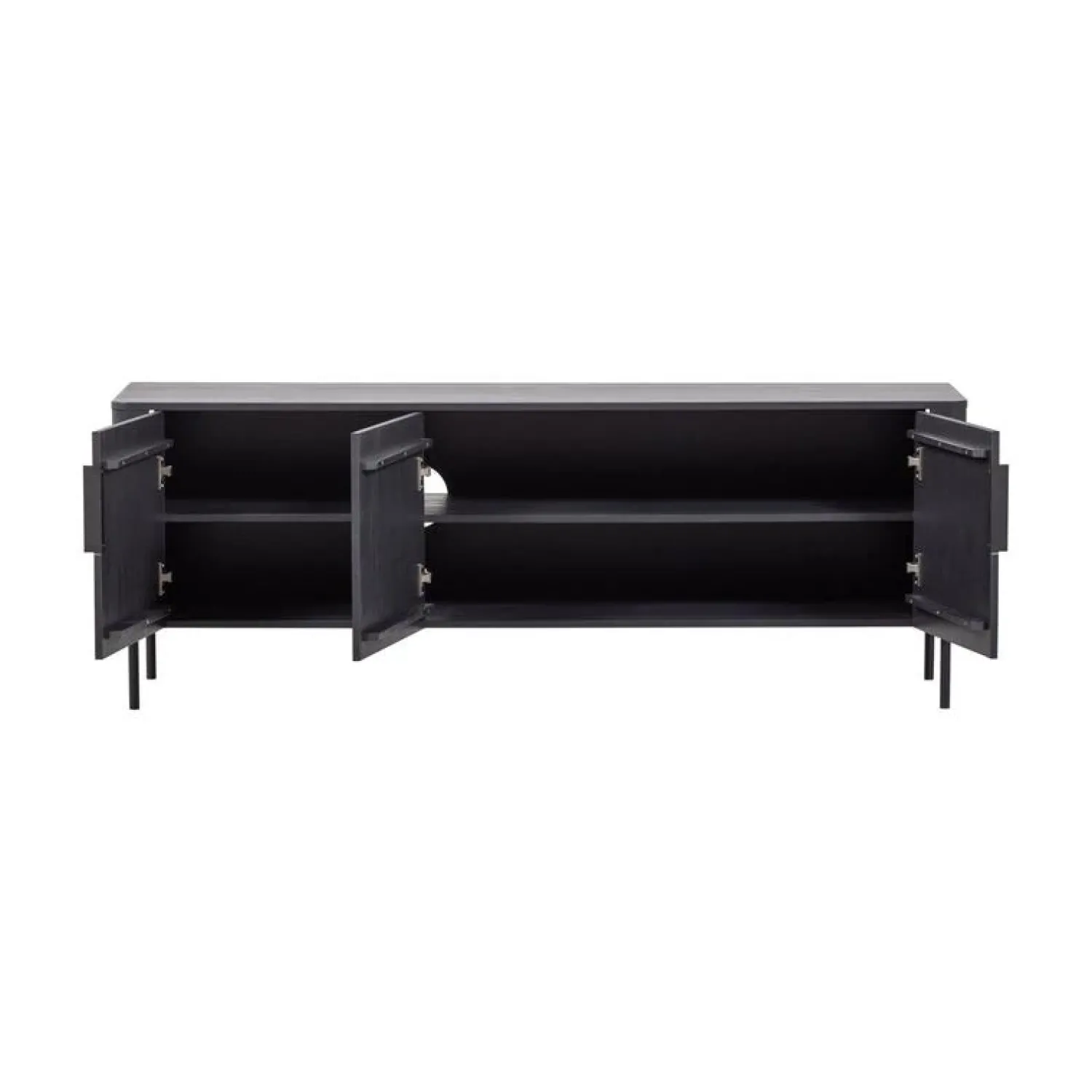 WOOOD Industriele Kasten|Tv Meubels|Gunnar Tv meubel grenen matzwart 154 cm