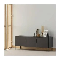WOOOD Industriele Kasten|Tv Meubels|Gunnar Tv meubel grenen matzwart 154 cm