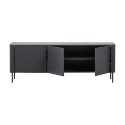 WOOOD Industriele Kasten|Tv Meubels|Gunnar Tv meubel grenen matzwart 154 cm