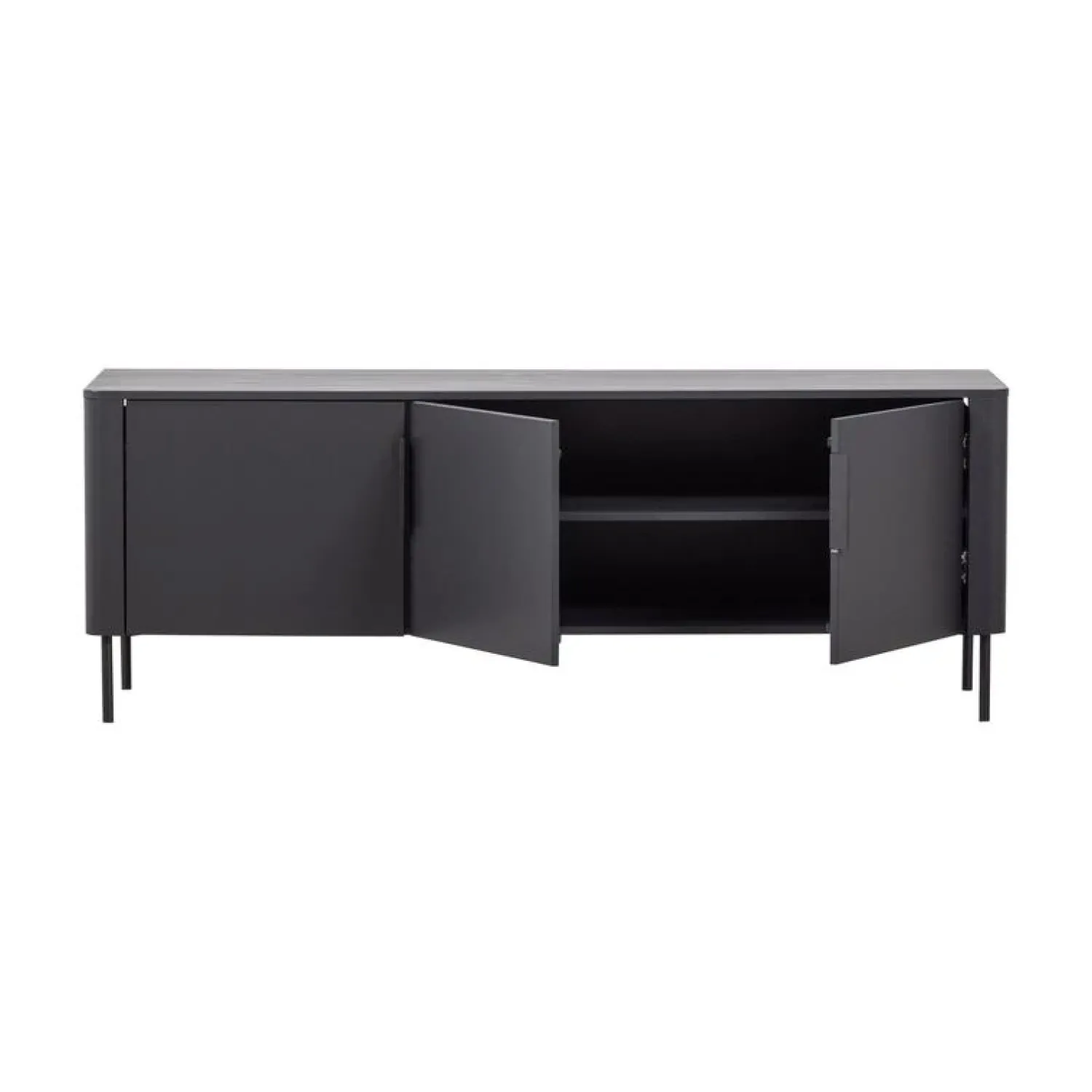WOOOD Industriele Kasten|Tv Meubels|Gunnar Tv meubel grenen matzwart 154 cm