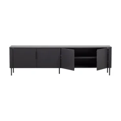 WOOOD Industriele Kasten|Tv Meubels|Gunnar Tv meubel grenen matzwart 200 cm