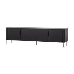 WOOOD Industriele Kasten|Tv Meubels|Gunnar Tv meubel grenen matzwart 200 cm