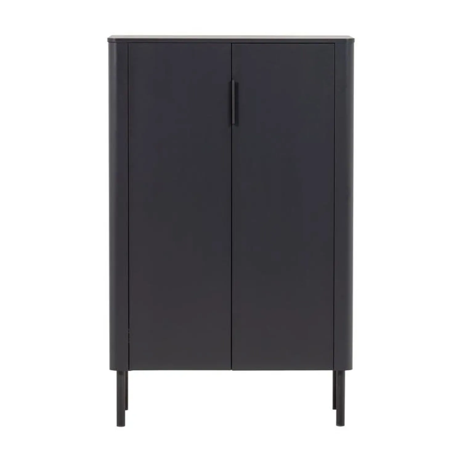 WOOOD Vitrinekasten|Industriele Kasten|Gunnar Vitrinekast grenen matzwart 85 cm