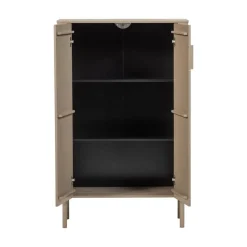 WOOOD Vitrinekasten|Industriele Kasten|Gunnar Vitrinekast grenen mud 85 cm