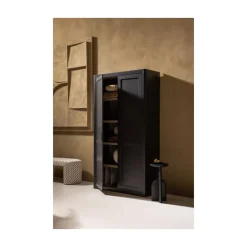 WOOOD Wandkasten|Industriele Kasten|Gunnar Wandkast grenen matzwart/mud 120 cm