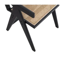 WOOOD Eetkamerstoelen|Gunn Eetkamerstoel rattan/hout zwart