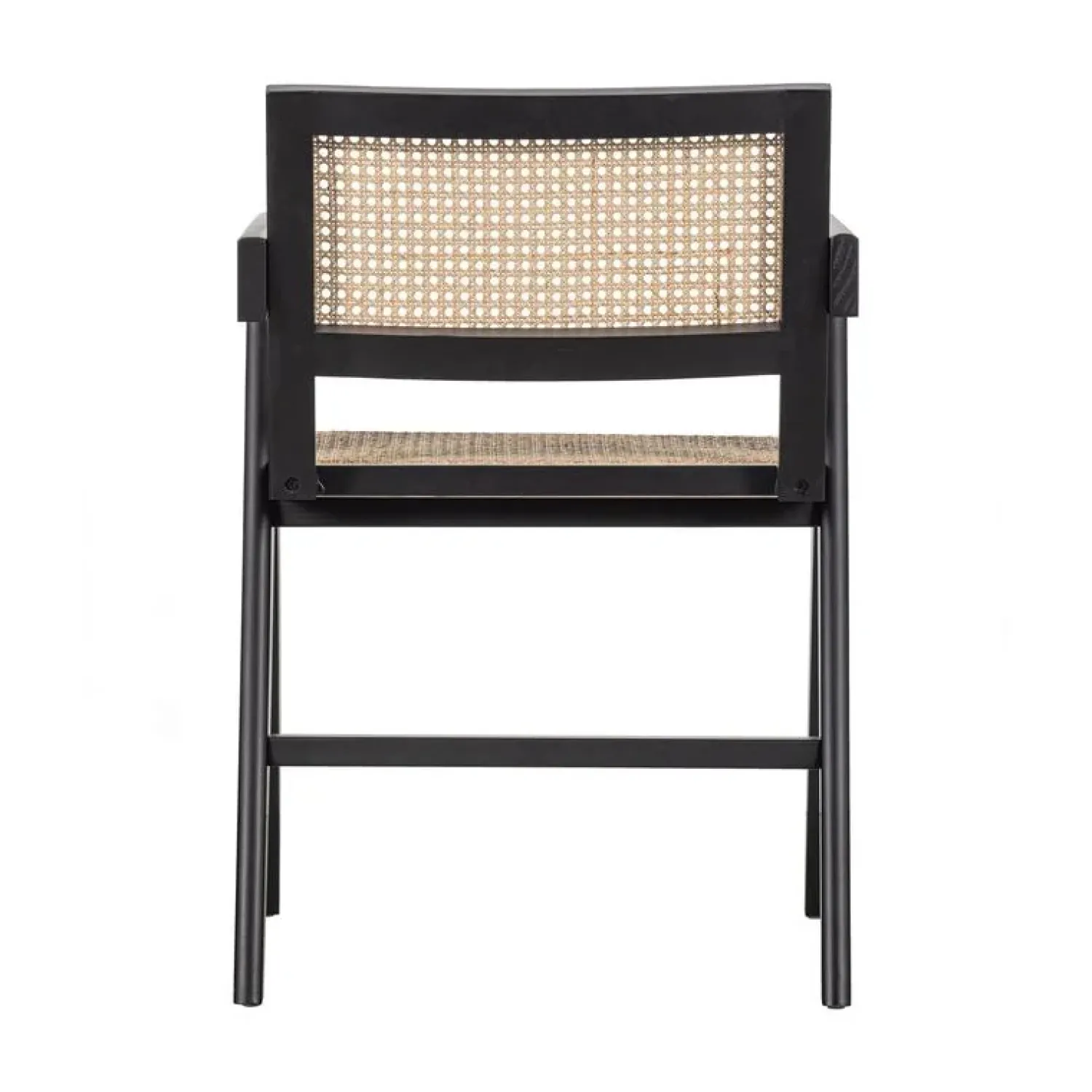 WOOOD Eetkamerstoelen|Gunn Eetkamerstoel rattan/hout zwart