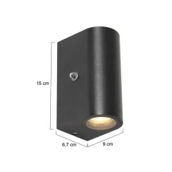 Steinmex Buitenverlichting|Gyosha 1-lichts Buitenlamp Zwart