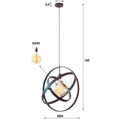 Kalfort Hanglampen|Gyro 1 lichts hanglamp Artic zwart