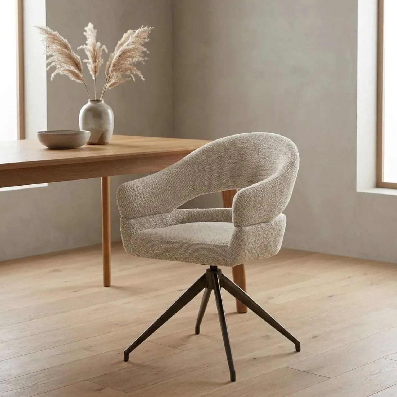 Eleonora Eetkamerstoelen|Hailey Eetkamerstoel Beige stof