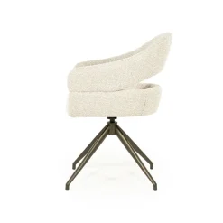 Eleonora Eetkamerstoelen|Hailey Eetkamerstoel Beige stof