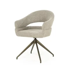 Eleonora Eetkamerstoelen|Hailey Eetkamerstoel Taupe stof