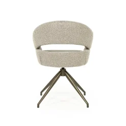 Eleonora Eetkamerstoelen|Hailey Eetkamerstoel Taupe stof