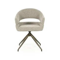 Eleonora Eetkamerstoelen|Hailey Eetkamerstoel Taupe stof