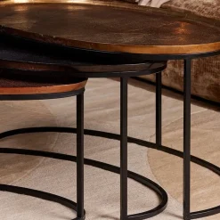 Furndea Salontafels|Haley salontafelset van 3 industrieel brons