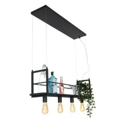 Steinmex Hanglampen|Hanglamp Buckley met rek 4-lichts