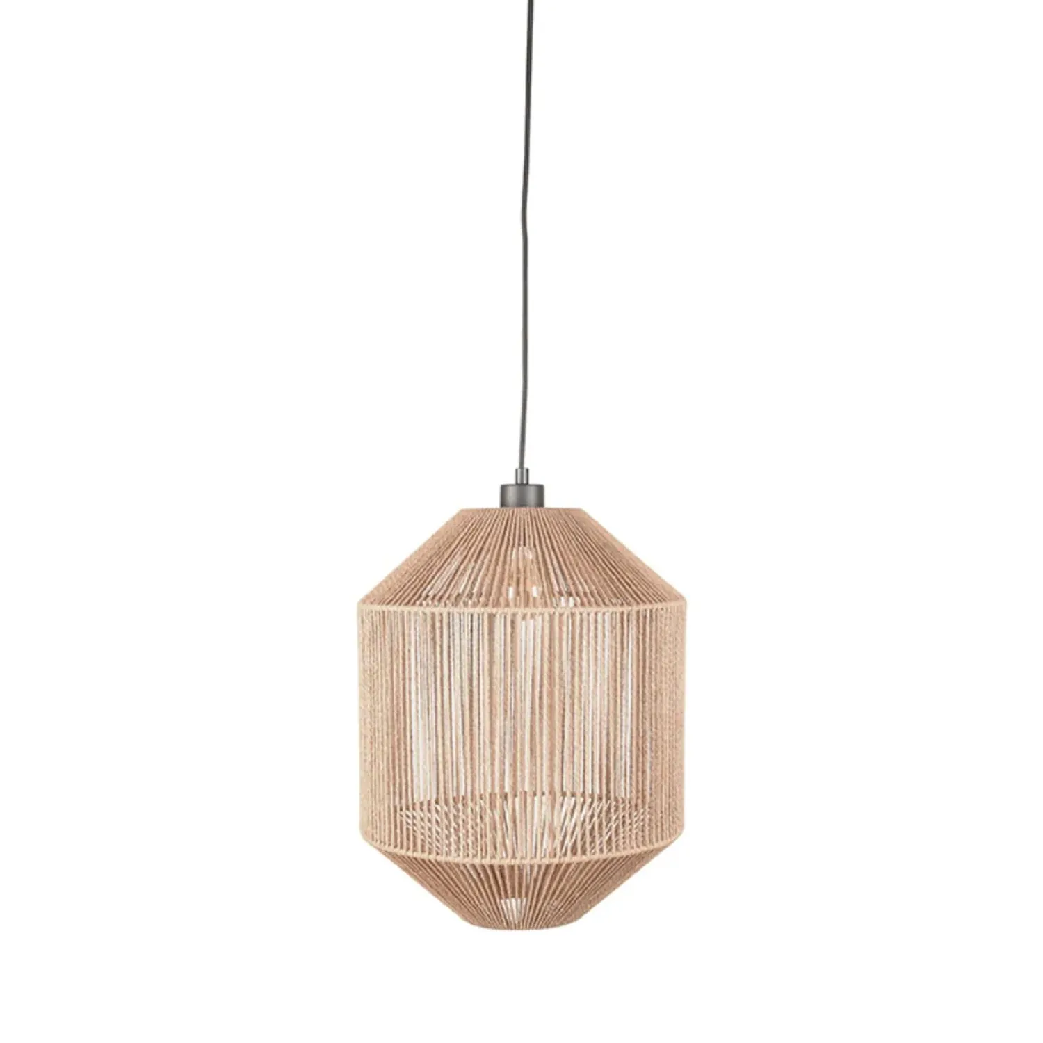 Steinmex Hanglampen|Hanglamp Ibiza Naturel Jute 1-Lichts Cilinder